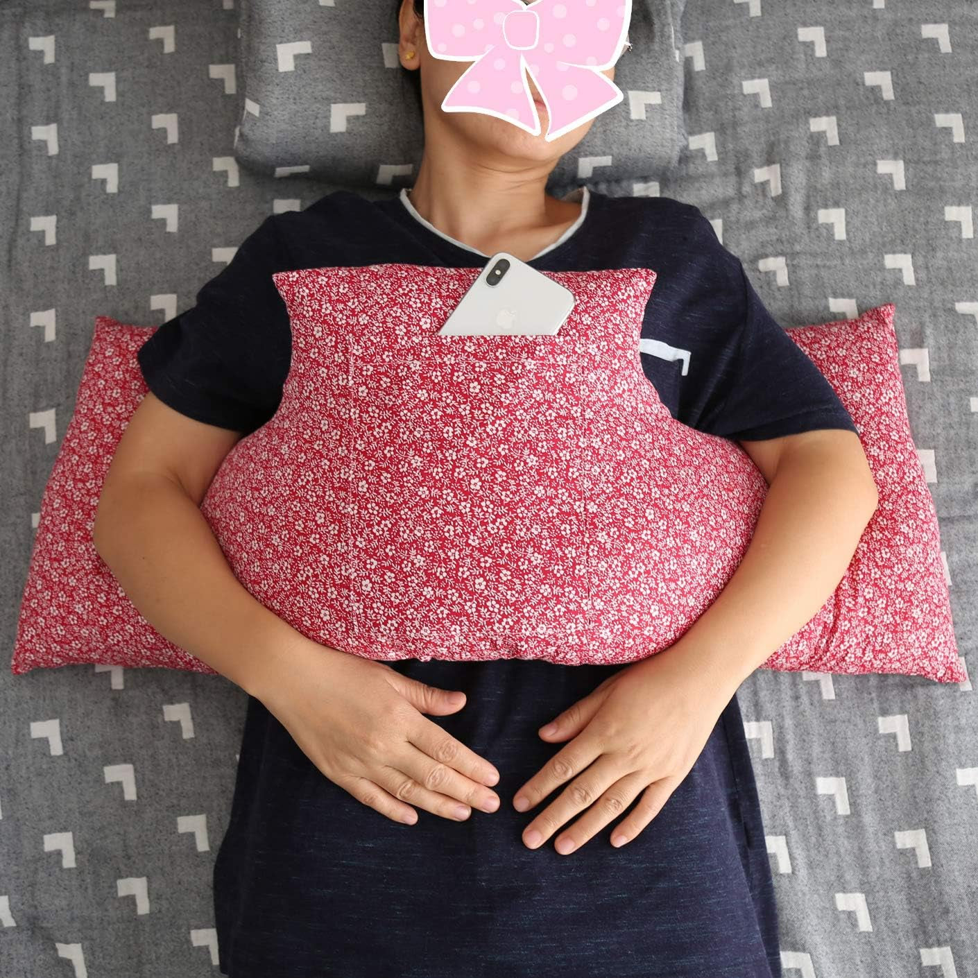 Mastectomy Pillow for Breast Cancer Surgery Lumpectomy Reconstruction Chest Healing Protector Post-Surgery Recovery Support Patient Care (Tiny Flower)