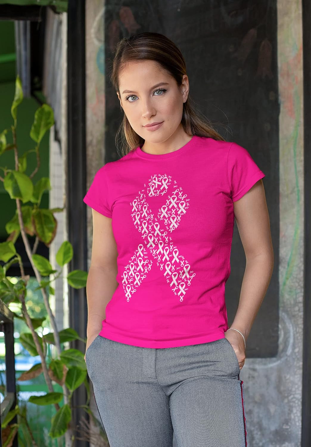 Multiple Pink Ribbon Breast Cancer Awareness Women'S T-Shirt
