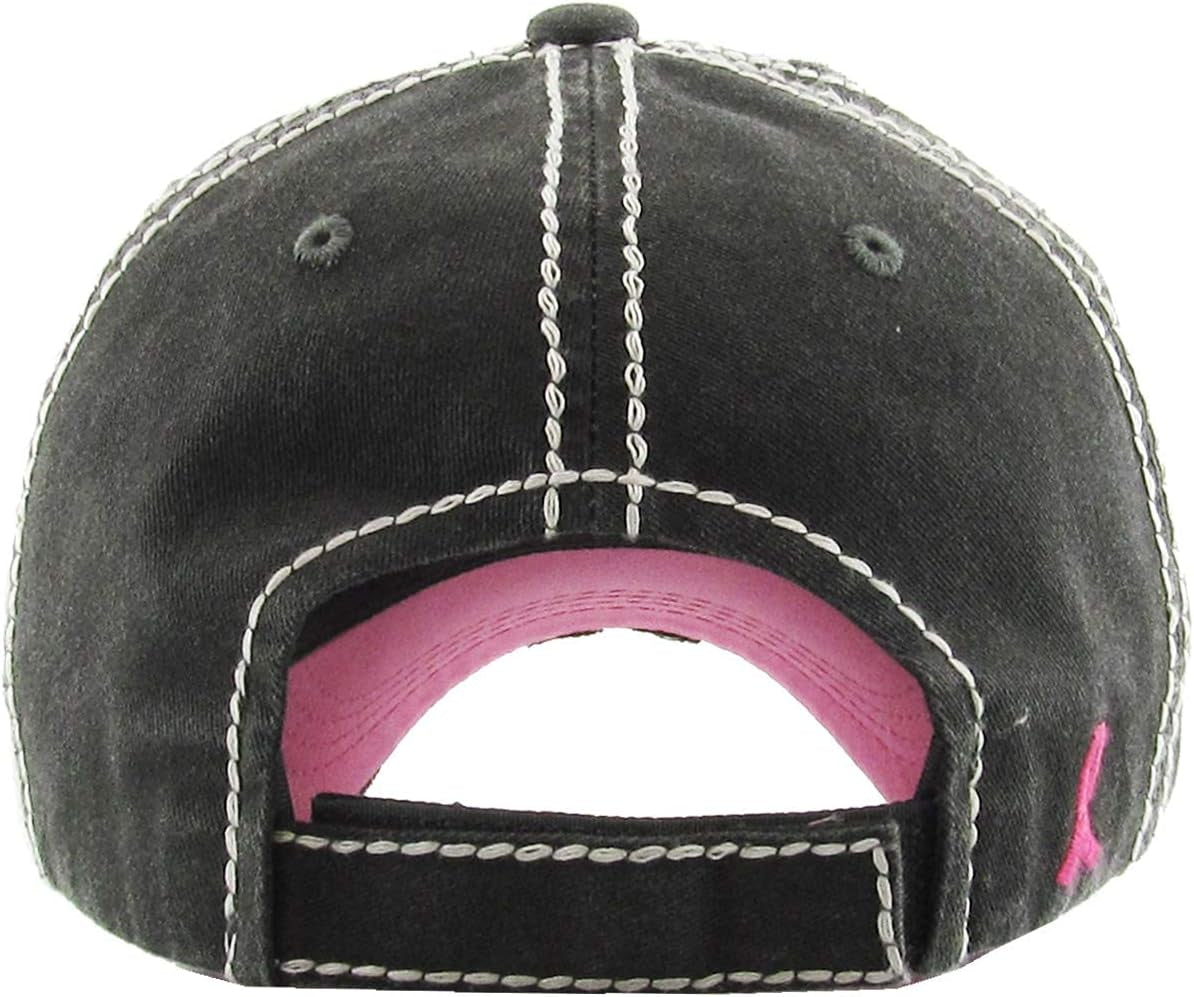 Breast Cancer Awareness Ribbon Baseball Cap Dad Hat for Women