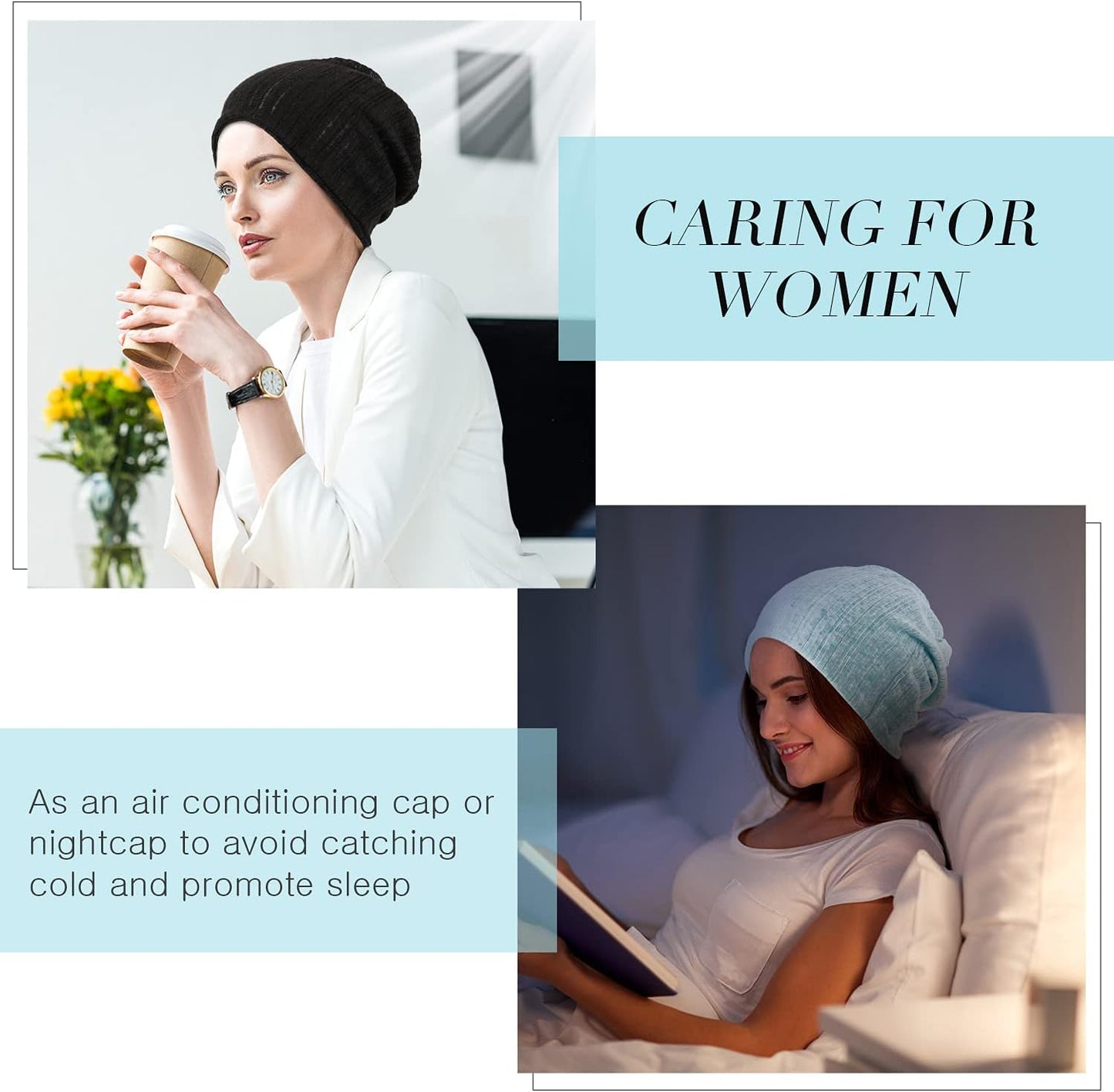 5 Pieces Women'S Slouchy Beanie Chemo Hat Stretch Cancer Head Wraps Sleep Head Scarf for Cancer Patient