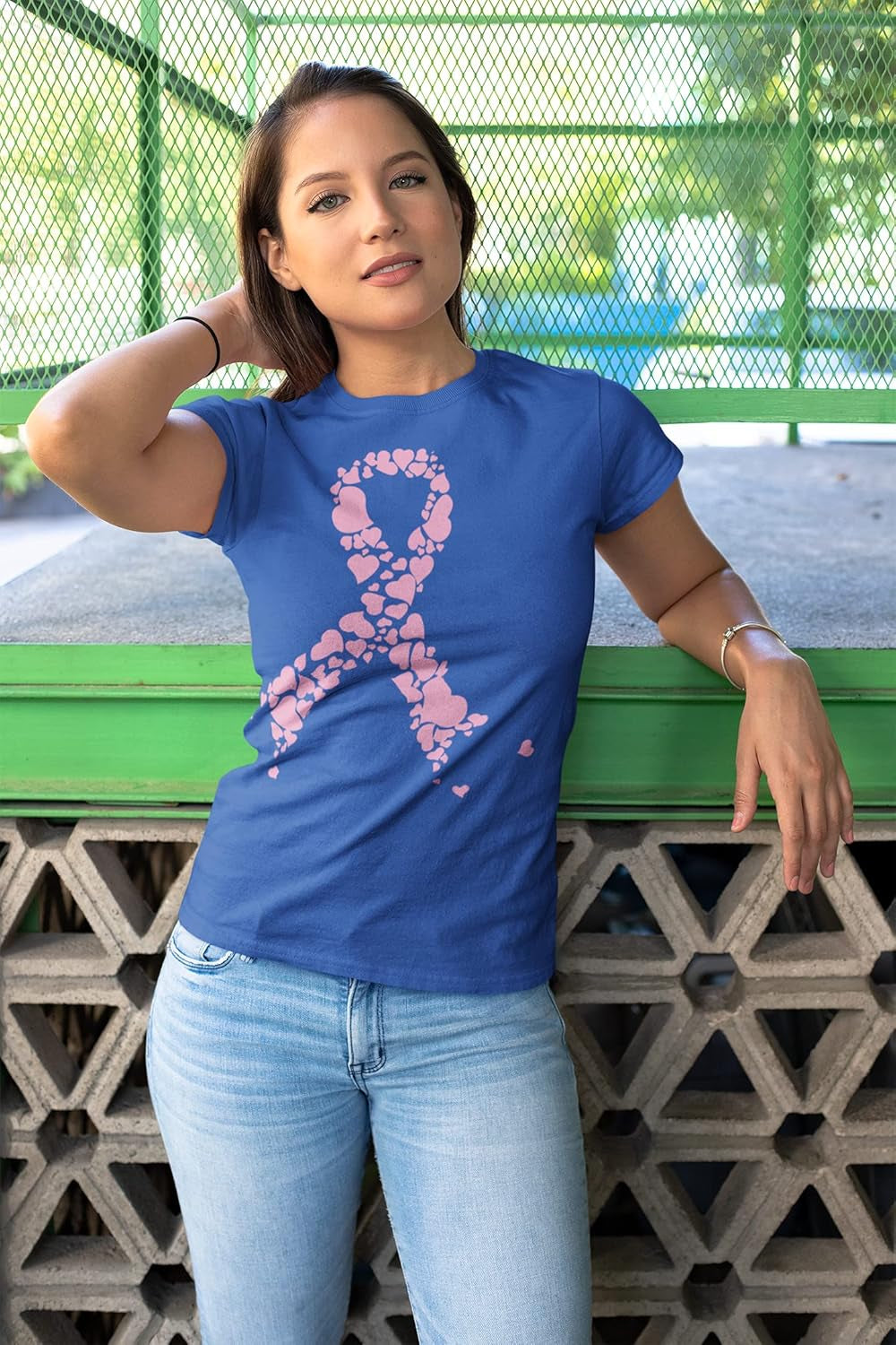 Pink Ribbon Heart Breast Cancer Awareness Women'S T-Shirt