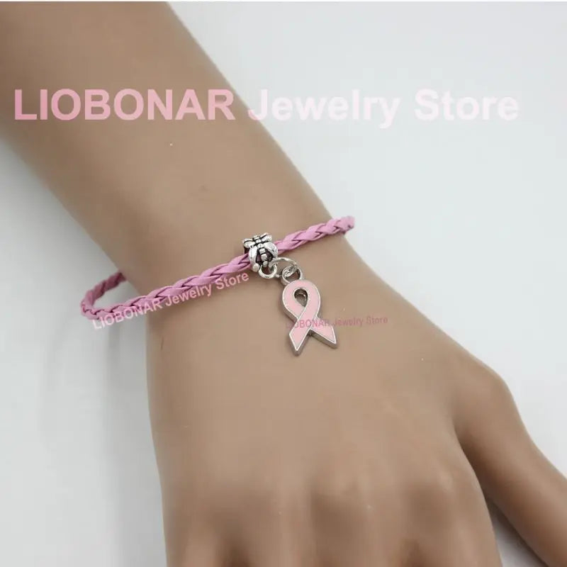 New Arrival Breast Cancer Bracelet Yellow Pink Ribbon Charm Bracelets Awareness Jewelry for Cancer Center Foundation Gifts