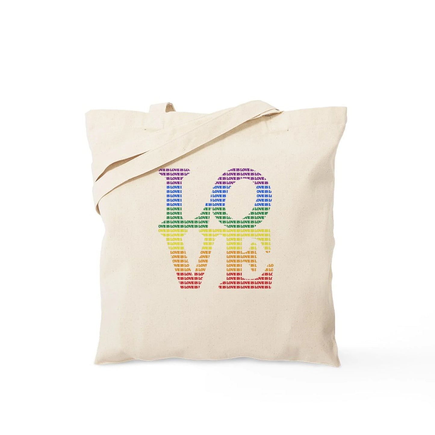 - Love Is Love LGBT Tote Bag - Unisex Canvas Tote Bag, Beige, 1-Piece