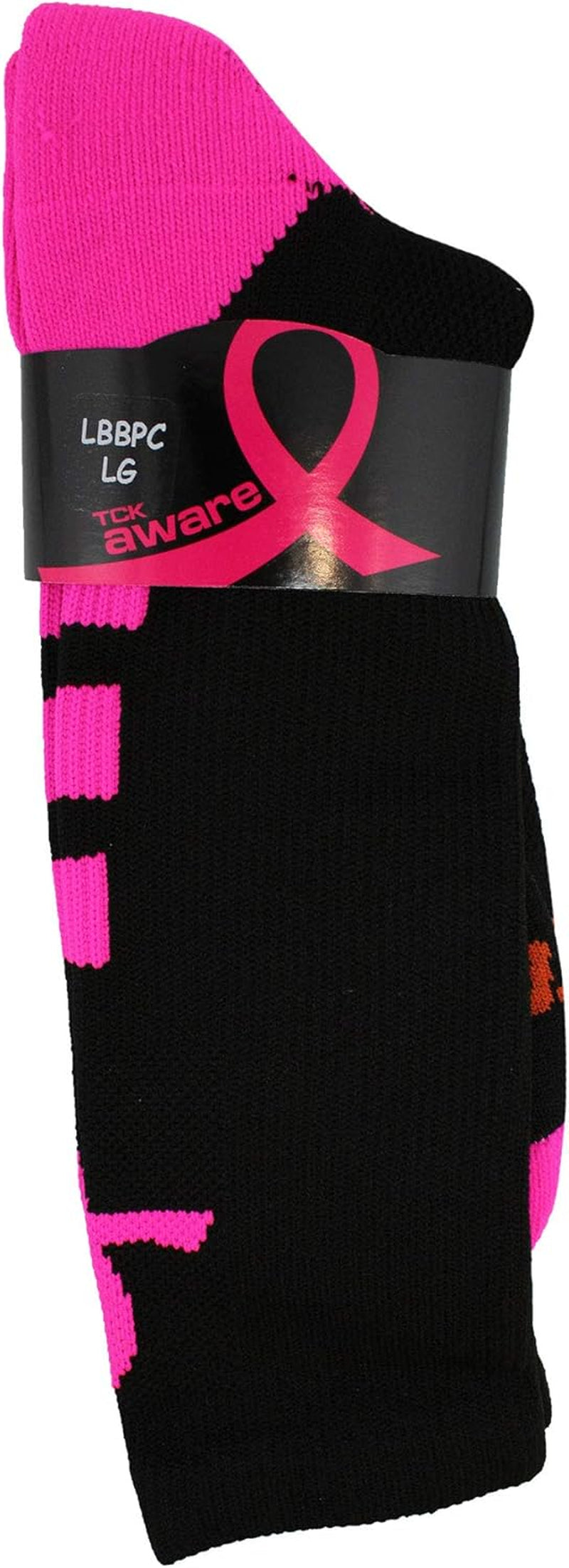 Baseline Breast Cancer Awareness Crew Socks for Football Volleyball Basketball Boys Girls Men and Women Youth and Adult