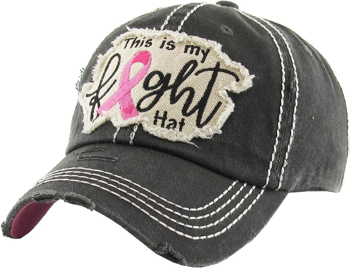 Breast Cancer Awareness Ribbon Baseball Cap Dad Hat for Women