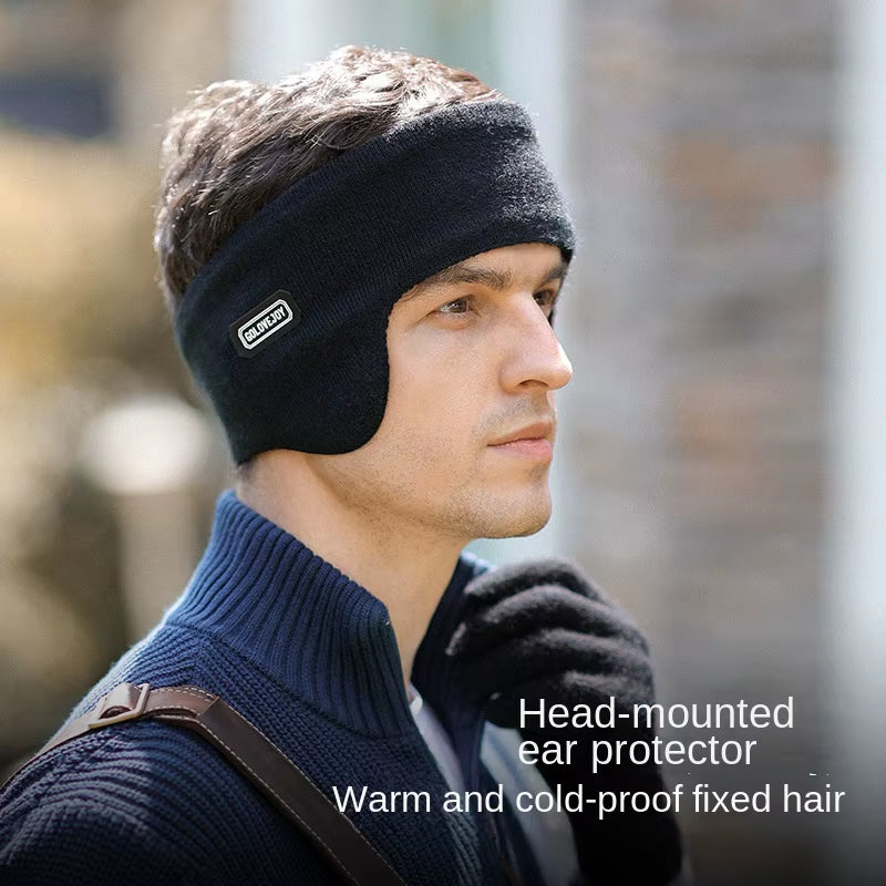 Russian Hat Autumn Winter Ear Covers Men Women Cycling Padded Ear Warm Foldable Windproof Knitted Double Muff Run Cap Pillbox