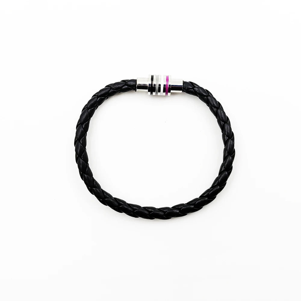 Fashion LGBT Rainbow Braided Bracelet for Women Men Stainless Steel Magnet Buckle Bracelet Friendship Jewelry Gifts