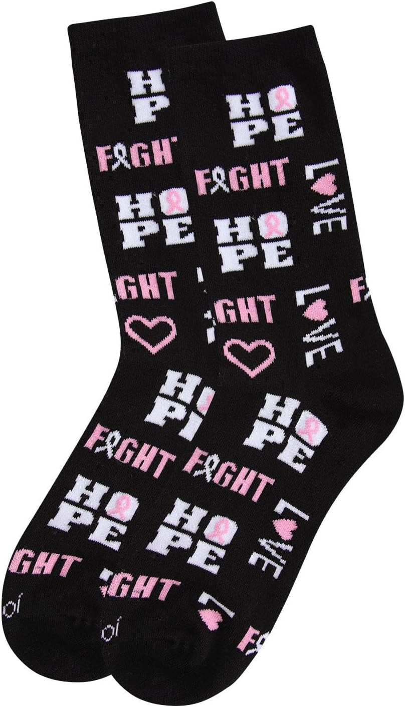 Hope Love Fight Breast Cancer Awareness Rayan Blend Socks