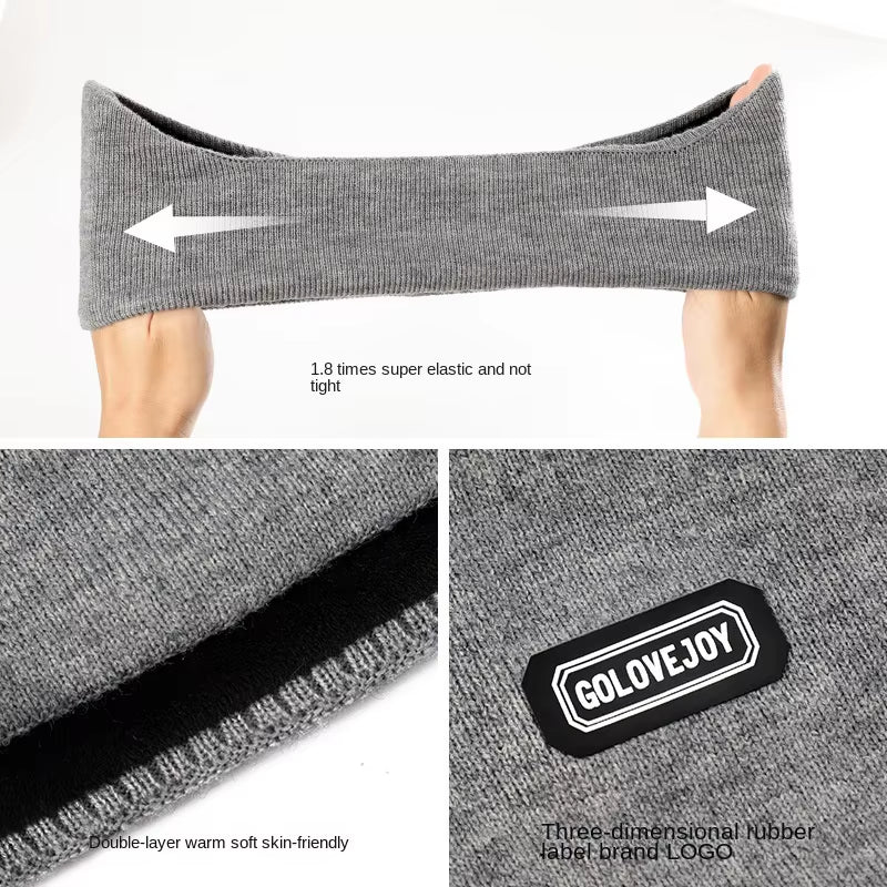 Russian Hat Autumn Winter Ear Covers Men Women Cycling Padded Ear Warm Foldable Windproof Knitted Double Muff Run Cap Pillbox