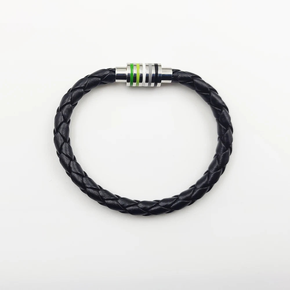 Fashion LGBT Rainbow Braided Bracelet for Women Men Stainless Steel Magnet Buckle Bracelet Friendship Jewelry Gifts