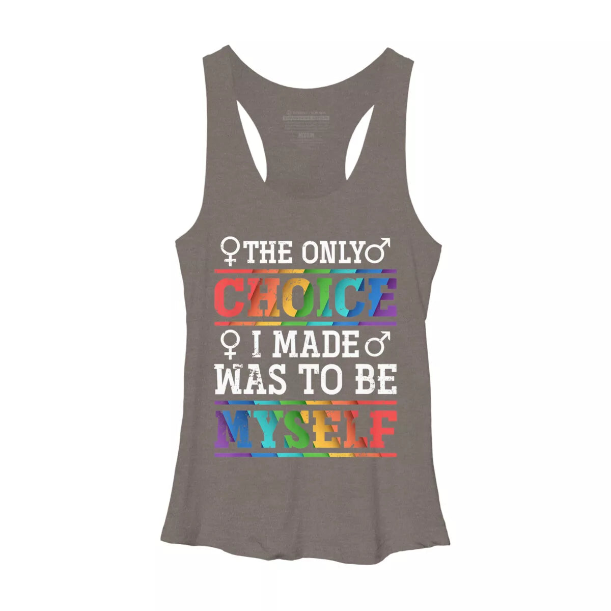 Adult Design by Humans LGBTQ+ I Was Made to Be Myself by Kangthien Racerback Tank Top