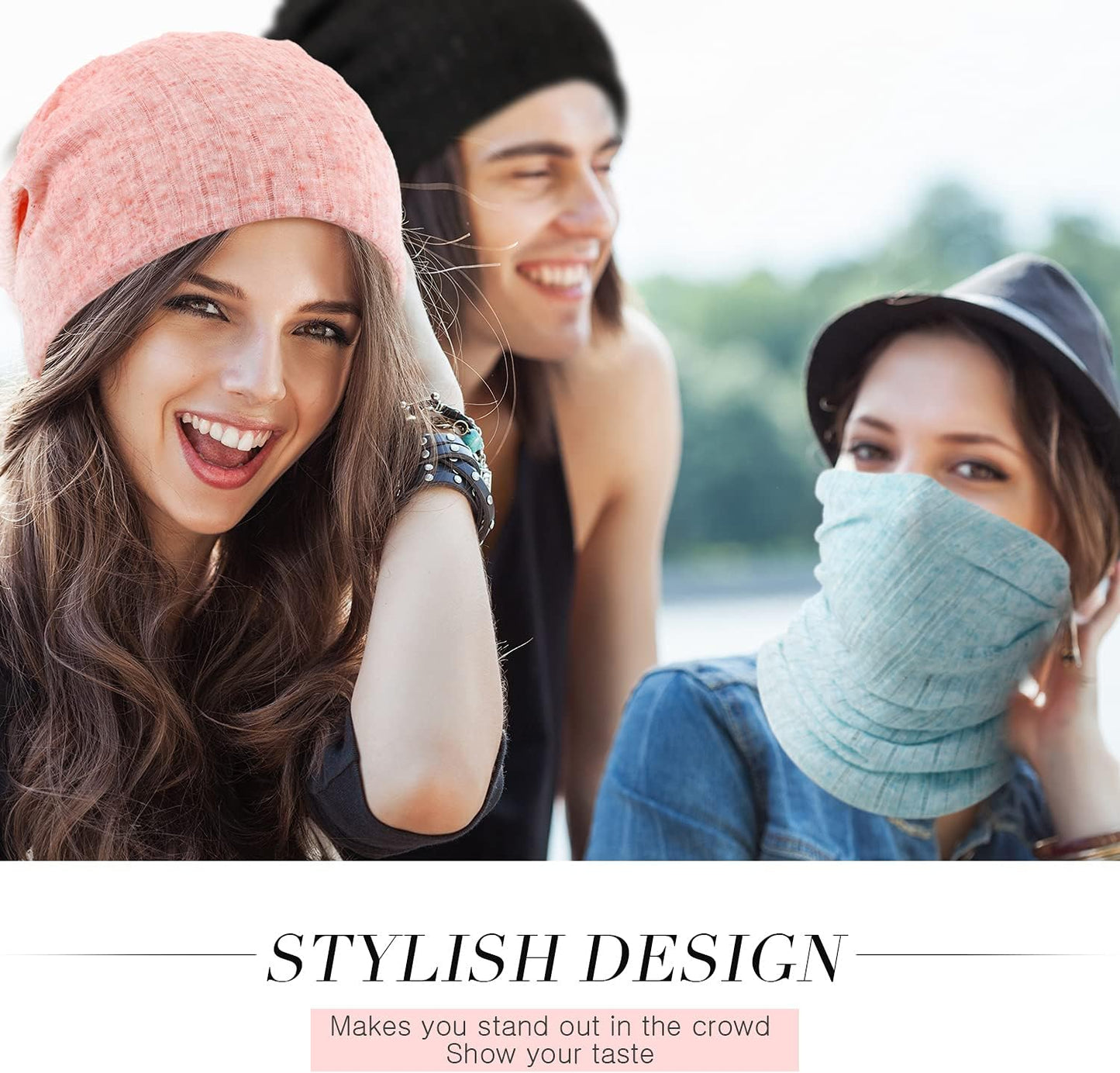 5 Pieces Women'S Slouchy Beanie Chemo Hat Stretch Cancer Head Wraps Sleep Head Scarf for Cancer Patient