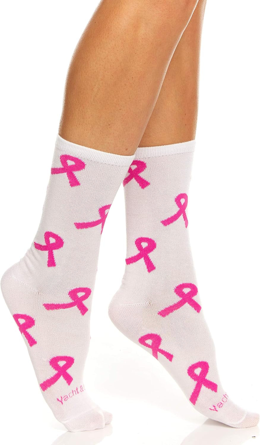 12 Pairs of Pink Ribbon Breast Cancer Awareness Ankle/Crew Socks for Women (12 Pairs Assorted (Crew) Women (9-11))