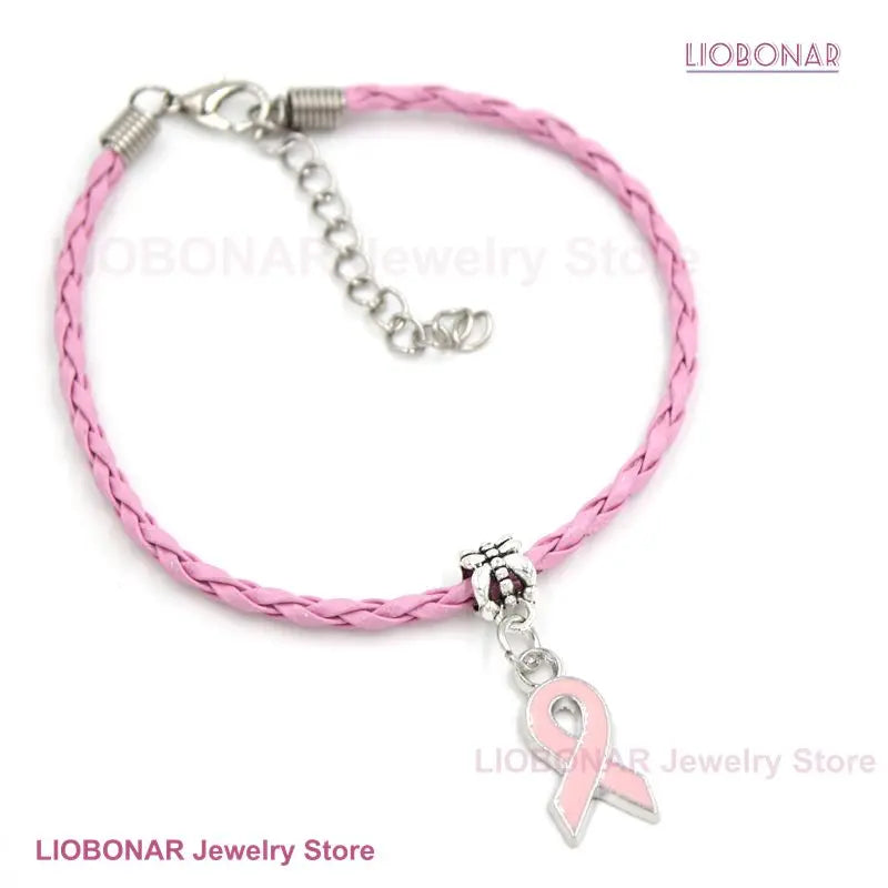 New Arrival Breast Cancer Bracelet Yellow Pink Ribbon Charm Bracelets Awareness Jewelry for Cancer Center Foundation Gifts