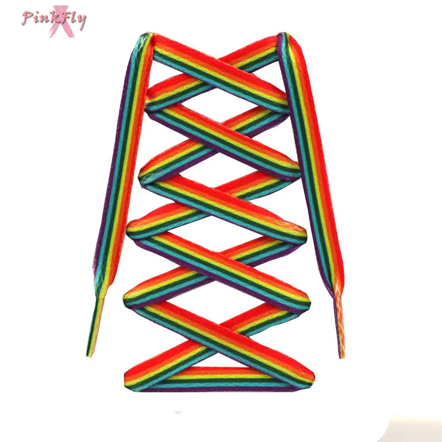 1Pairs Rainbow Shoelaces LGBTQ Shoe Laces Bright Colored Rainbow Laces for Shoes Sneakers LGBT Parades Party Supplies