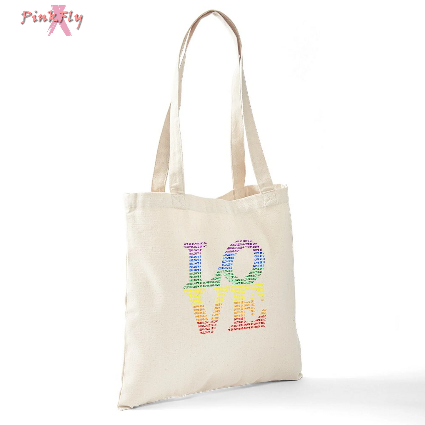 - Love Is Love LGBT Tote Bag - Unisex Canvas Tote Bag, Beige, 1-Piece