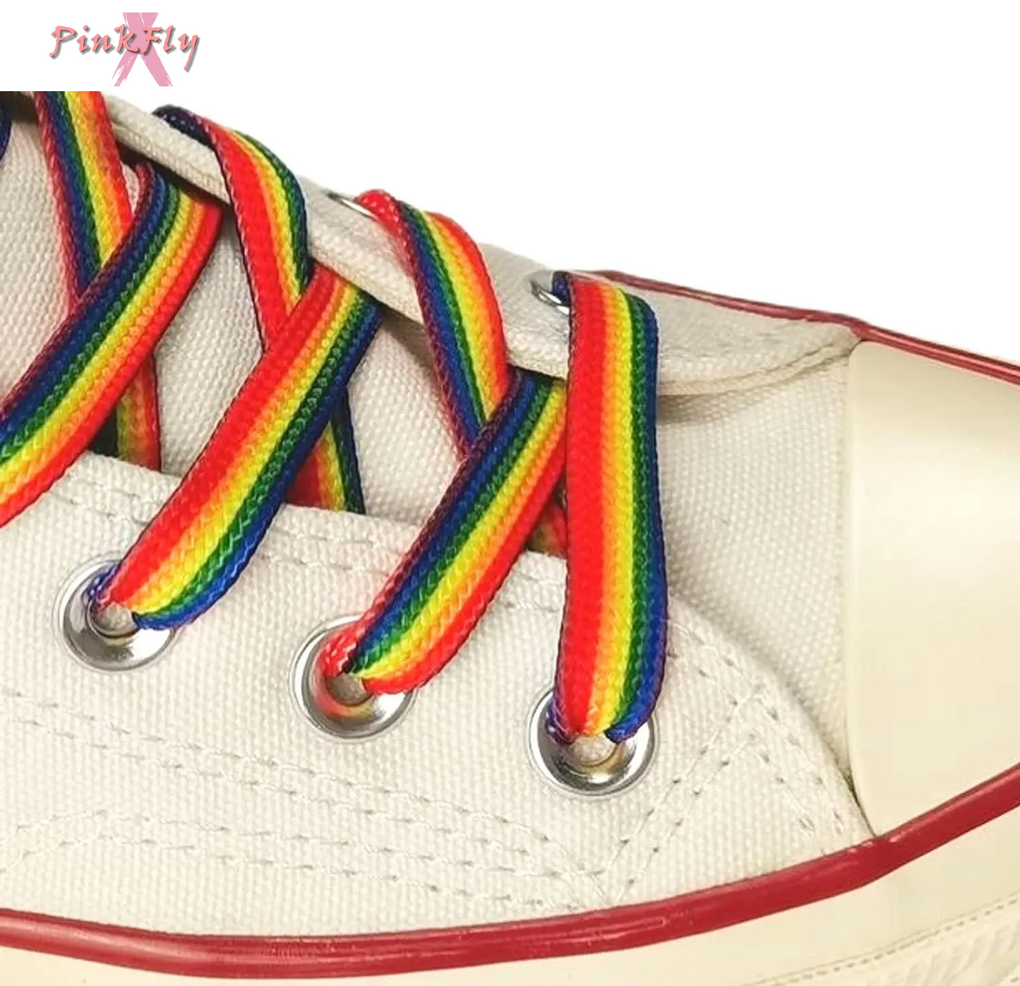 1Pairs Rainbow Shoelaces LGBTQ Shoe Laces Bright Colored Rainbow Laces for Shoes Sneakers LGBT Parades Party Supplies