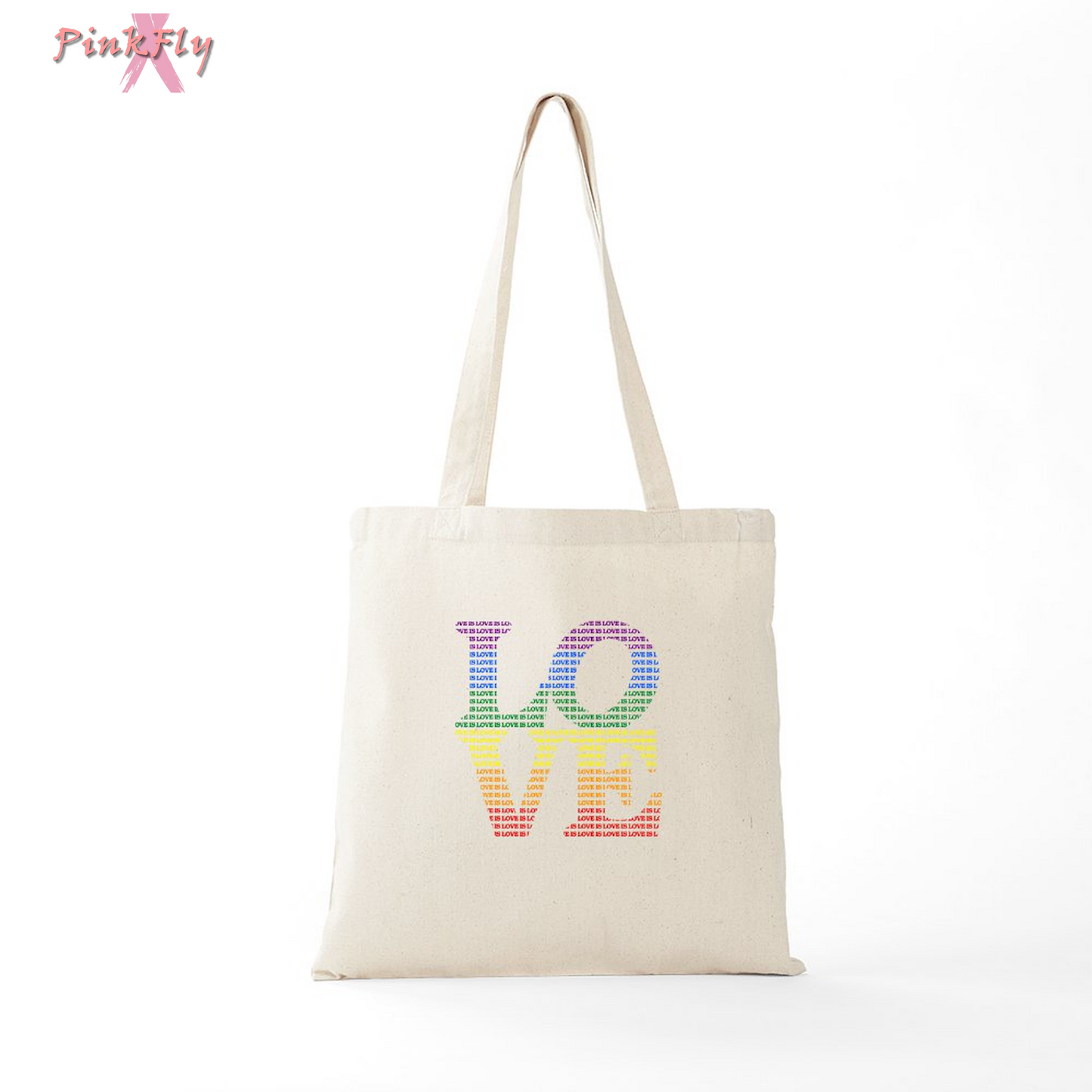 - Love Is Love LGBT Tote Bag - Unisex Canvas Tote Bag, Beige, 1-Piece