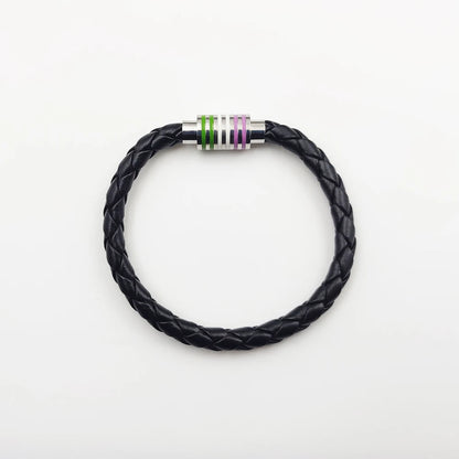 Fashion LGBT Rainbow Braided Bracelet for Women Men Stainless Steel Magnet Buckle Bracelet Friendship Jewelry Gifts