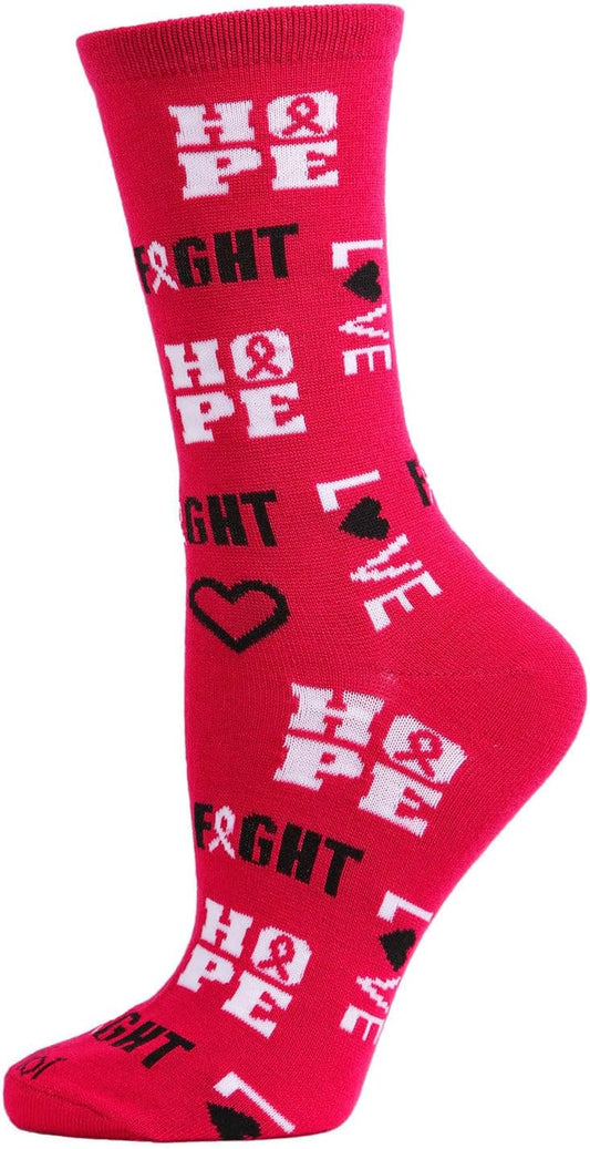 Hope Love Fight Breast Cancer Awareness Rayan Blend Socks