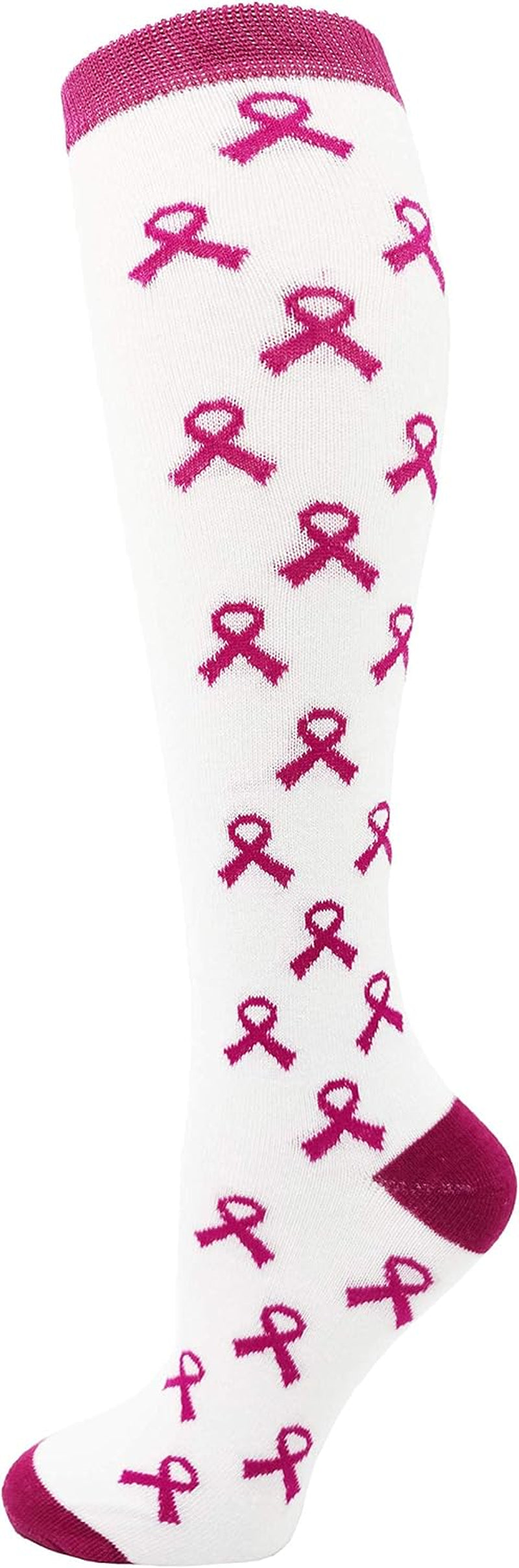 12 Pairs of Womens Breast Cancer Awareness Socks, Pink Ribbon Soft Sport Sock Bulk Pack