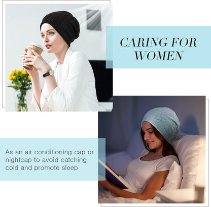 5 Pieces Women'S Slouchy Beanie Chemo Hat Stretch Cancer Head Wraps Sleep Head Scarf for Cancer Patient