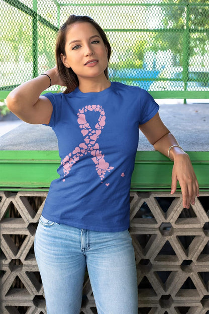 Pink Ribbon Heart Breast Cancer Awareness Women'S T-Shirt
