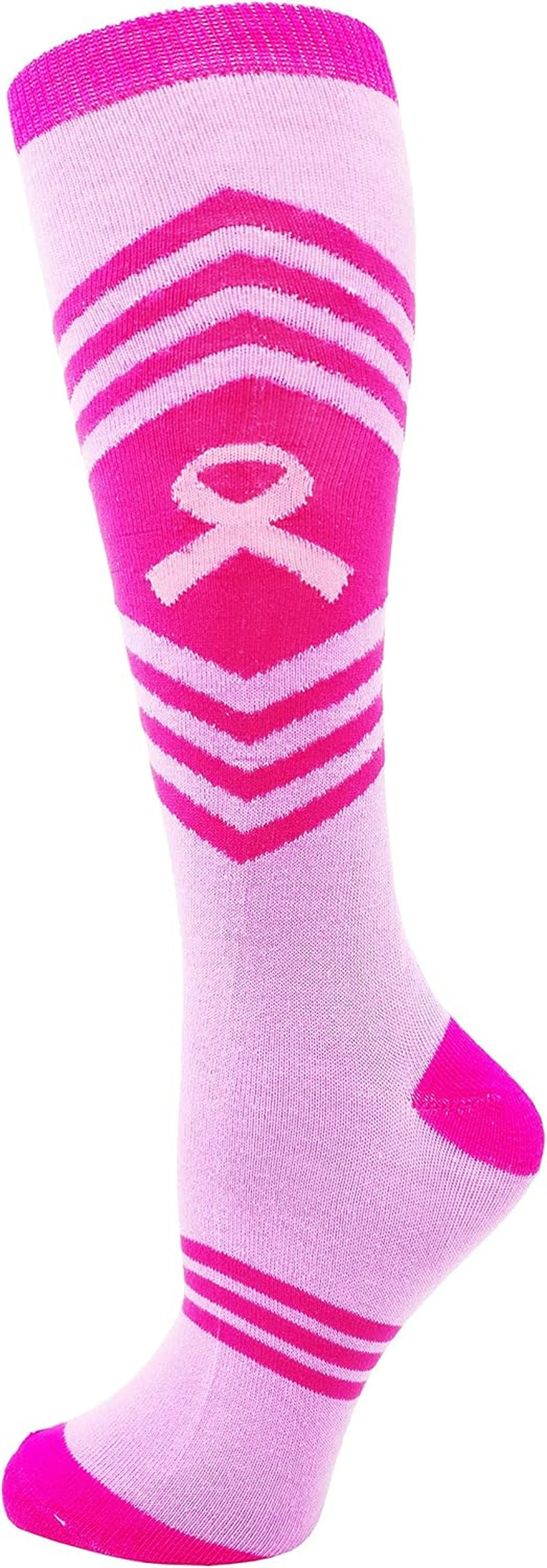 12 Pairs of Womens Breast Cancer Awareness Socks, Pink Ribbon Soft Sport Sock Bulk Pack