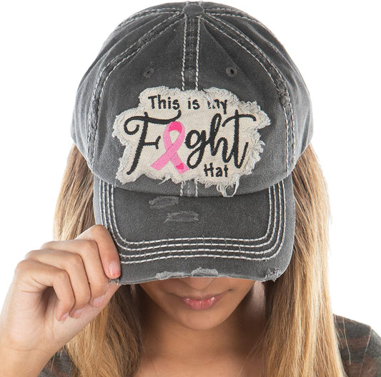 Breast Cancer Awareness Ribbon Baseball Cap Dad Hat for Women