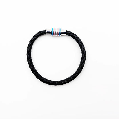 Fashion LGBT Rainbow Braided Bracelet for Women Men Stainless Steel Magnet Buckle Bracelet Friendship Jewelry Gifts