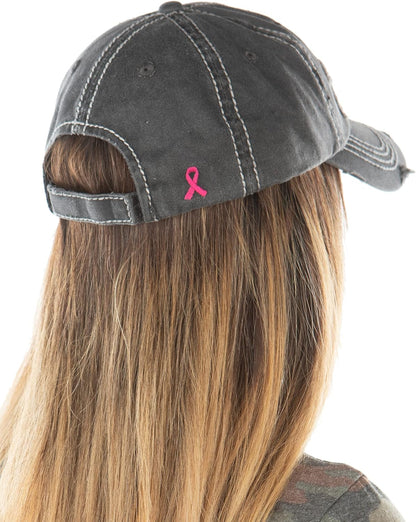 Breast Cancer Awareness Ribbon Baseball Cap Dad Hat for Women