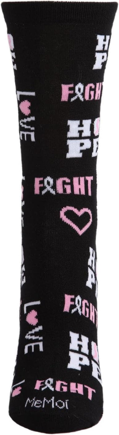 Hope Love Fight Breast Cancer Awareness Rayan Blend Socks