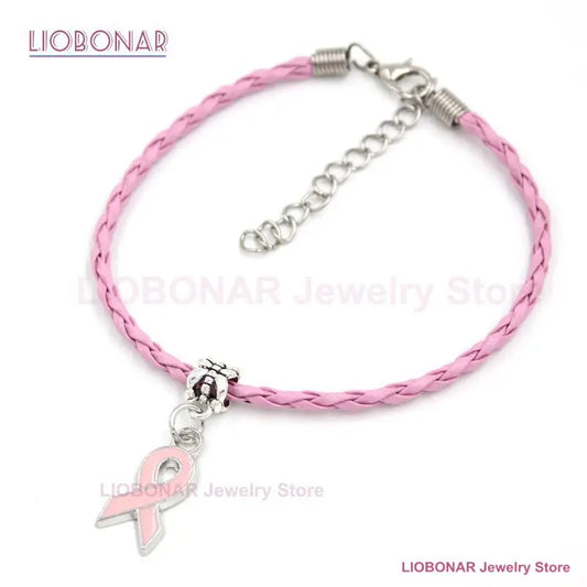 New Arrival Breast Cancer Bracelet Yellow Pink Ribbon Charm Bracelets Awareness Jewelry for Cancer Center Foundation Gifts