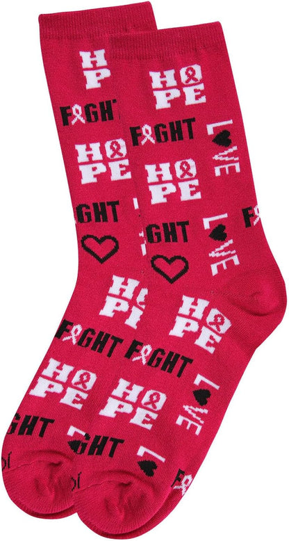 Hope Love Fight Breast Cancer Awareness Rayan Blend Socks