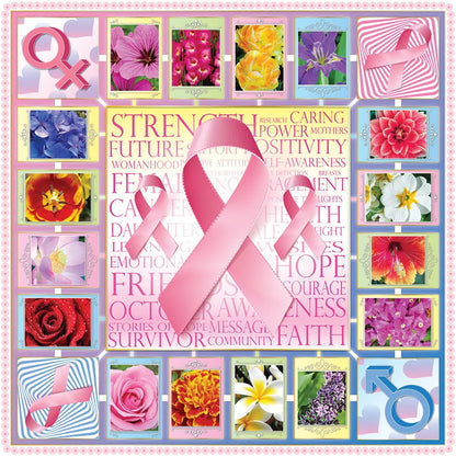 Symbols of Strength Breast Cancer Awareness - 500 Piece Jigsaw Puzzle for Adults - Unique Cut Pieces