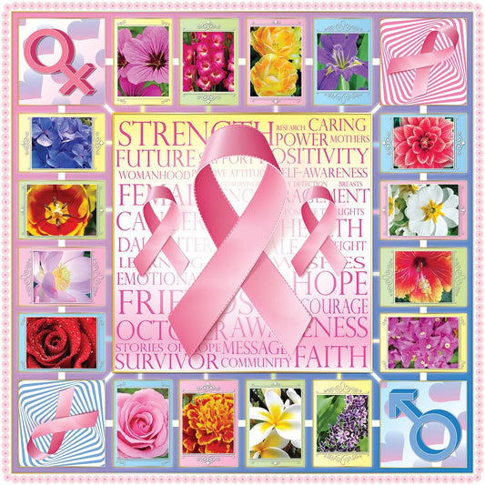 Symbols of Strength Breast Cancer Awareness - 500 Piece Jigsaw Puzzle for Adults - Unique Cut Pieces