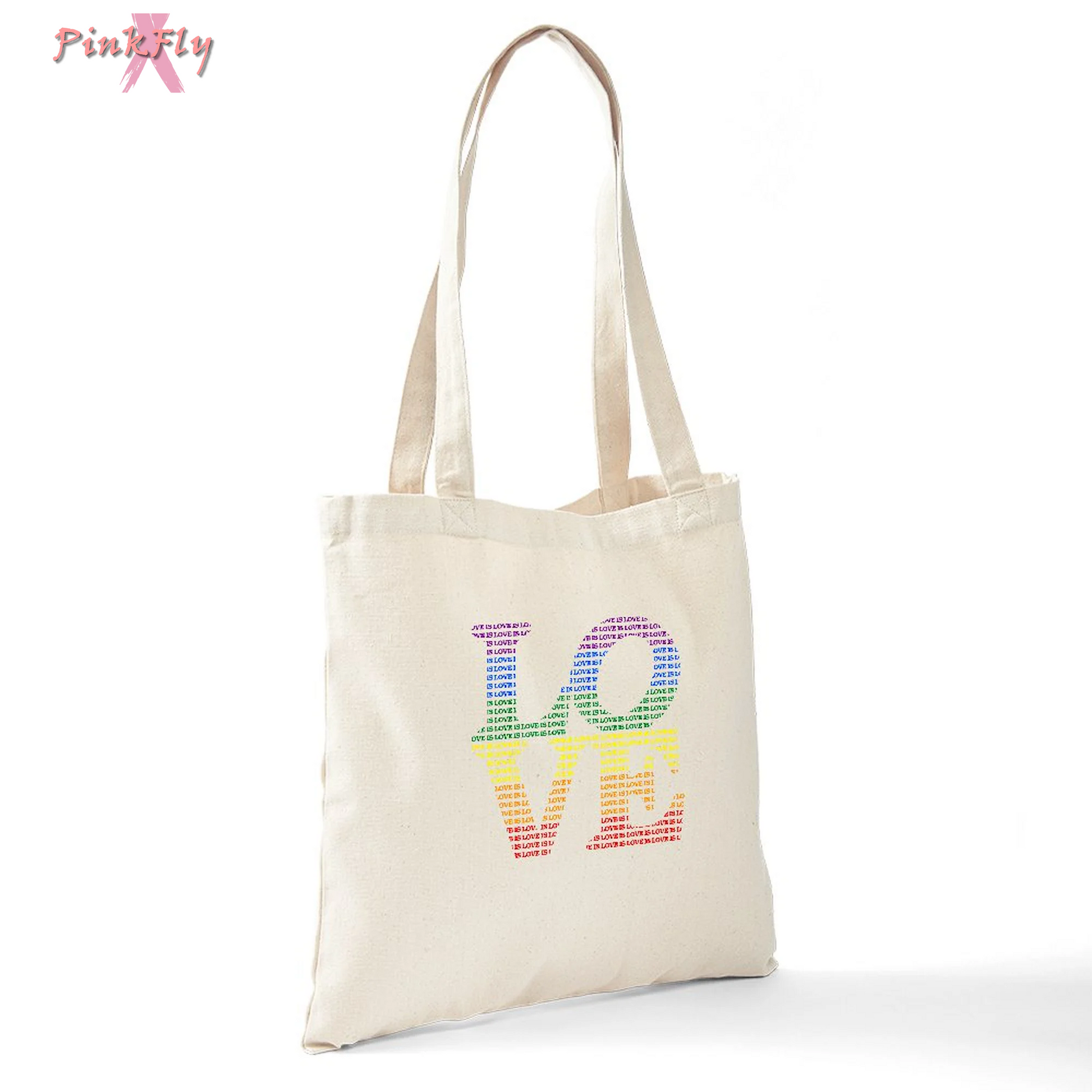 - Love Is Love LGBT Tote Bag - Unisex Canvas Tote Bag, Beige, 1-Piece